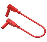 MULTICOMP PRO 12A Red 4mm Right Angle Banana Plug Test Lead - 1m, Touchproof, Reinforced Insulation, EN/IEC Safety Standards - 76-022