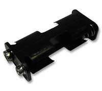 MULTICOMP PRO 2x AA Battery Holder - Black Snap Terminal Case - 5 Pack - BH322-1B - Panel Mount