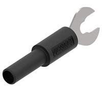 MULTICOMP PRO 3A Banana Socket to Spade Lug Connector Adaptor - 4mm, Nickel-Plated Brass, CAT II 1000V, Black - 76-078