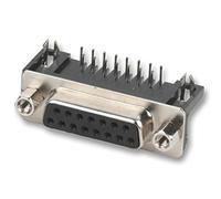 MULTICOMP PRO 5504F1-15S-02A-03 15 Pin D-Sub Right Angle PCB Socket With Boardlock