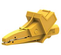 MULTICOMP PRO Crocodile Clip 22mm, 20A, Yellow - Heavy-Duty Electrical Test Alligator Clip with 4mm Banana Socket, Reinforced Insulation, IP2X Safety, 76-1560