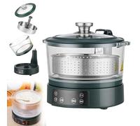 Multicooker Rice Cooker with Intelligent Lifting Steamer - 3L Capacity, Flavor Lock Technology, Glass Inner Pot for Healthy Meals and Low-Carb Rice