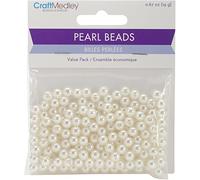 Multicraft Imports Pearl Beads (185 Pack), 6mm, Ivory