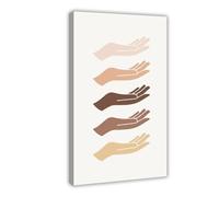 Multicultural Hands-on Arts - Equality And Unity Canvas Poster Wall Art Decor Print Picture Paintings for Living Room Bedroom Decoration 08x12inch(20x30cm)
