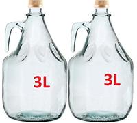 MultiDepot BDG3Z Set of 2 Glass Fermentation Balloons Glass Bottle Wine Balloon Glass Balloon 3L