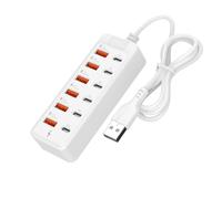 MultiDevice Charging Hubs Electrical Socket with 12 Port USB and Type C Compatible for Phones Tablets PC for Home Travel USB C Hubs Charging