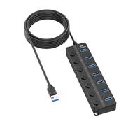 MultiDevice Connection USB Hubs USB Splitter With 7/4 Port, Individual Switches, Fast Data Transfer For Office Use