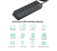 MultiDevice Connection USB Hubs USB Splitter With 7/4 Port Individual Switches Fast Data Transfer For Office Use