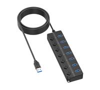 MultiDevice Connection USB Hubs USB Splitter With 7/4 Port, Individual Switches, Fast Data Transfer For Office Use