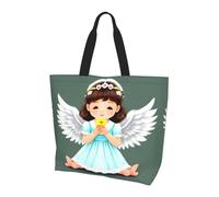 Multidimensional Space Printed tote bag, shoulder bag, suitable for travel, beach, and everyday shopping., Cute Little Angel, One Size