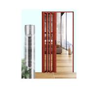 Multifold Interior Doors Wood Grain Accordion Door, Folding Sliding Door for Bathroom and Closet, No Drill Installation, Aluminum Frame(WxH 49x80in (124.5x203cm))