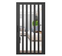 Multifold Sliding Door System, Retractable Pet Proof Screen with Handle for Kitchen Bathroom Doorway Room Divider