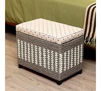 MultiFunct Sto Benfor Shoes Clothing & Toys Grey Rattan Woven Stool Home nizer 60x30x40cm Versatile Fur Solut