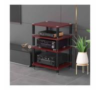 Multifunctal HIFI Cabinet, 1/2/3/4 Layer VideConent Stand, Red Walnut Support with Shock Ang Feet, 60 * 48 cm - Home Fur