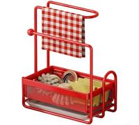 Multifunctal Kitchen Dish Rack with Removable Drain Board & Spon Holder SpaceSaving Sink nizer RedIdeal for Efficient Drying & Sto