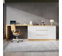 Multifunctal Lo Rolling Desk - 4cm Thick Fixed Top White/Ele Foldable Writing Table Office Fur Ideal for Home/Office Use