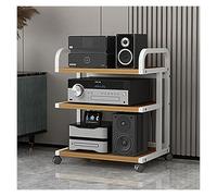 Multifunctal Rolling AV Rack for Home & Office, HiFi Ste Sto Stand, Adjustable o-Video Shelf, le Ma Center, Easy Assembly, Modern Design