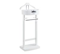 Multifunctal Solid Wood Valet Stand - Floor Standing Suit Rack with Base & Pants Bracket Ideal Clothes nizer for Men’s Formal Wear Bedroom & Entryway Sto