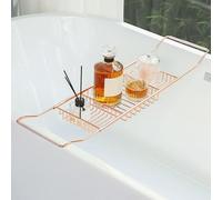 Multifunctal Stainless Steel Bathtub Rack Shelf - No Drilling Fits All Tub Sizes Perfect Bath Caddy Tray for Relaxat and nizat (Rose Ordinary Model)