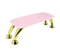 Multifunction 1PC PU Leather Gold Leg Nail Arm Rest Hand Stand For Manicure Pillow Desktop Wrist Support Tool for Nails(Pink)