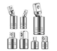 Multifunction 7pcs Socket Adapters Set with General Joints Manual Repair for Easy Change Between 0.5 3/8 1/4 Drives Industrial Workshop Tool