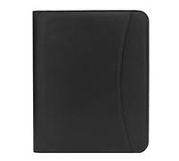 Multifunction A4 File Folder, Office Planner Holder with Zipper, PU Leather Document Organizer for Business Meetings, Large Side Pocket with Pen Insert and Card Slots