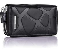 Multifunction Bag for Men and Women 4 Colors Calfskin Double Zipper Keychain Car Key Card Wallet (Color : A, Size : 12.5cm*7.5cm * 4.2cm), b, 12.5cm*7.5cm*4 2cm