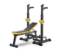 Multifunction Barbell Squat Rack Adjustable Bench Press Rack Portable Dumbbell Rack for Full Body Workout Indoor Home Squat Standwith Weight Bench