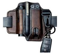 Multifunction Belt Sheath, Men's Leather Edc Pocket Organizer, Leatherman Sheath With Pen Holder, Key Holder, Flashlight Sheath, Leather Edc Pouch (br