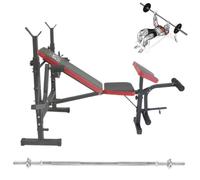 Multifunction Bench + 180CM Barbell Bodybuilding Weightlifting Crunch