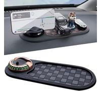 Multifunction Car Anti-Slip Mat Auto Universal Dashboard Phone Holder,Rotatable Anti-Slip Car Dashboard Pad,with Temporary Parking Numbe Pad for Storage Sunglasses, Phones, Keys, Gadgets (A-Gold)