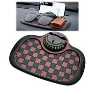 Multifunction Car Anti-slip Mat Dashboard Accessories, Mobile Phone Holder Rotatable Non-Slip Car Phone Mount with Parking Number Display, Universal Dashboard Mat for Phones Sunglasses Keys