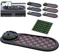 Multifunction Car Anti-Slip Mat Phone Holder - 4-in-1 Rotatable Car Dashboard Pad with Temporary Parking Number, Universal Phone Mount Organizer for Keys & Sunglasses