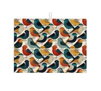 Multifunction Dish Dry Mat Little Birds Drying Mat Absorbent Drainer Rack Pads For Plates Glass 46X61cm