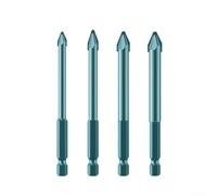 Multifunction Eccentric Drill Bit Set, Crooked Head Self-Centering Bits for Tile Glass Wood, 40CR Alloy with Hex Shank, Peacock Blue, 6mm 8mm 10mm 12mm Options(4pcs)