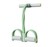 Multifunction Exercise Tension Rope Foot Pedal Green 48x26cm | TPE flexible foam 4 tubes non-slip grip portable for home office gym sit-ups strength training