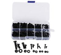 Multifunction fasteners black/white M2/M2.5/M3/M4/M5 Nylon screw kit, nylon nut, industrial for mechanics(Black 270pcs nylon screw set)