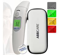 Multifunction forehead and ear thermometer with rigid case ABBICARE™ | Special baby mode ultra accurate and fast 1sec contactless | Professional infrared thermometer adult kids babies room