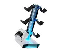 Multifunction Gaming Accessory Holder for 4 Controllers and 1 Headsets Charging Ports Intelligent Device Charging Station