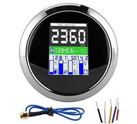 Multifunction Gauge 85mm Tachometer Temperature Oil Pressure Fuel Level Meter - IP67 Waterproof, High Accuracy, for Car Motorcycle Outboard (Black Dial)