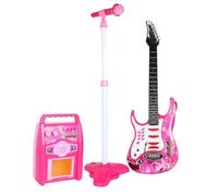 Multifunction Kids Musical Toy Set With Microphone Guitar Speakers Karaoke Machine Musical Instrument For Singing Play Multifunctional Music Toy With Microphone Guitar