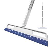 Multifunction Magic Broom, 3-in-1 Adjustable Indoor Broom Sweeper, Detachable Floor Squeegee Glass Wiper, Washable Scraping Brooms for Tile Windows, Pet Hair Remover (Blue)