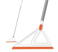 Multifunction Magic Broom, Silicone Squeegee Broom for Floor, Rubber Broom Sweeper for Living Room, Kitchen, Bathroom-Easy Dry The Glass (Orange, 54 INCH)