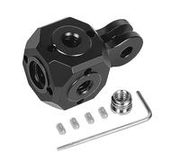 Multifunction MiniCube Aluminum Connector 1/4" 3/8" Holes for Light UmbrellaRing Bracket Tripod Mount Converter Positioning Hole