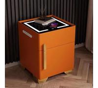 Multifunction Nightstand with Invisible Safe, Bedside Table with Wireless Charging, End Table with LED Lights and USB Ports, Smart Side Table for Bedroom Living