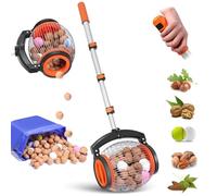 Multifunction Nut Gatherer Picker, Large Capacity Acorn Roller with Adjustable Telescopic Handle for Easy Pick Up of Small Objects