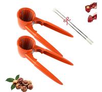 Multifunction Nutcracker with Non Slip Handel, 2026 New Nutcracker Tool, Nutcrackers Tool Heavy Duty Pecan Walnut, for All Nuts and Chestnuts (2PCS,Orange)