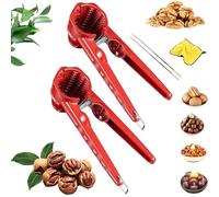 Multifunction Nutcracker with Non Slip Handle, Chestnut Cracker Tool, Stainless Steel Walnut Cracker Opener Tool, for Baking Walnuts and Chestnuts for The Holidays (2Pcs)