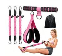 Multifunction Pedal Resistance Band with Handle for Women - 3 Tube Adjustable (30-90lbs) Sit Up Exercise Equipment for Home Workout,Full Body Core Abs Legs Glutes Training