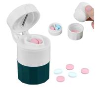 Multifunction Pill Cutter, 4 in 1 Pill Splitter Crusher Box Tablet Cutter Compact Portable Pill Crusher Grinder Perfect Pill Splitter for Tablets Small Pills Fine Powder Travel